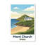 Mwnt Church, Wales - Historic Coastal Chapel Travel Poster, Sea And Cliffs. Giclee Print On Wrapped Canvas. Wall Art, Home Decor - Religious & Cultural Sites, Wales - Wrapped Canvas Print-2052221376