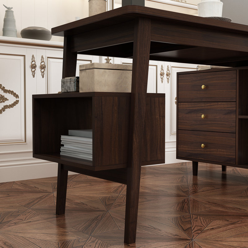 Intisaar L-Shape Desk, Brown