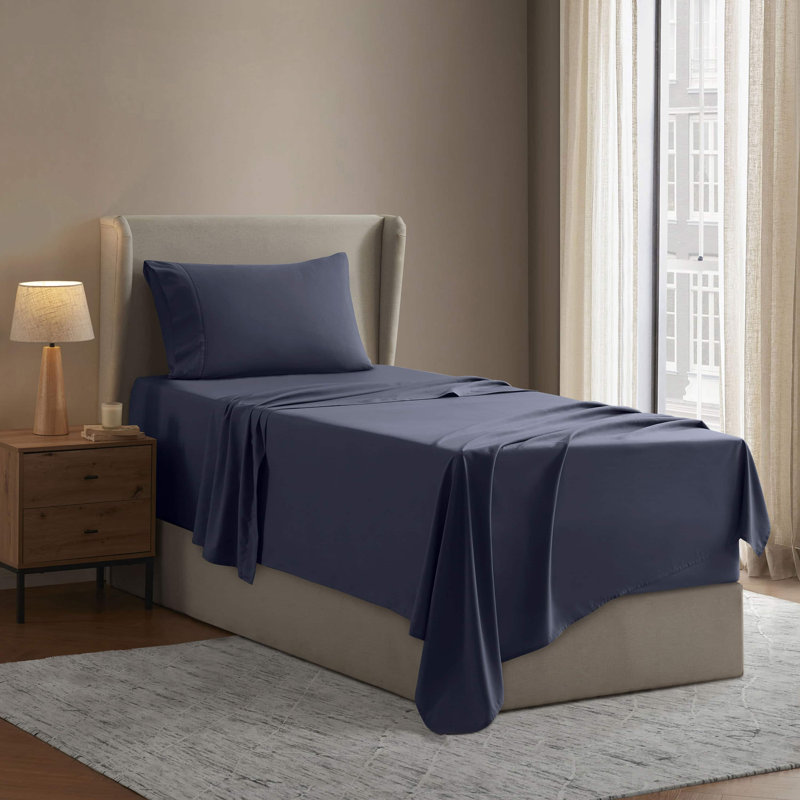 Luxury Collection Classic Smooth Thread Sheet Set, Twin XL, Midnight Blue