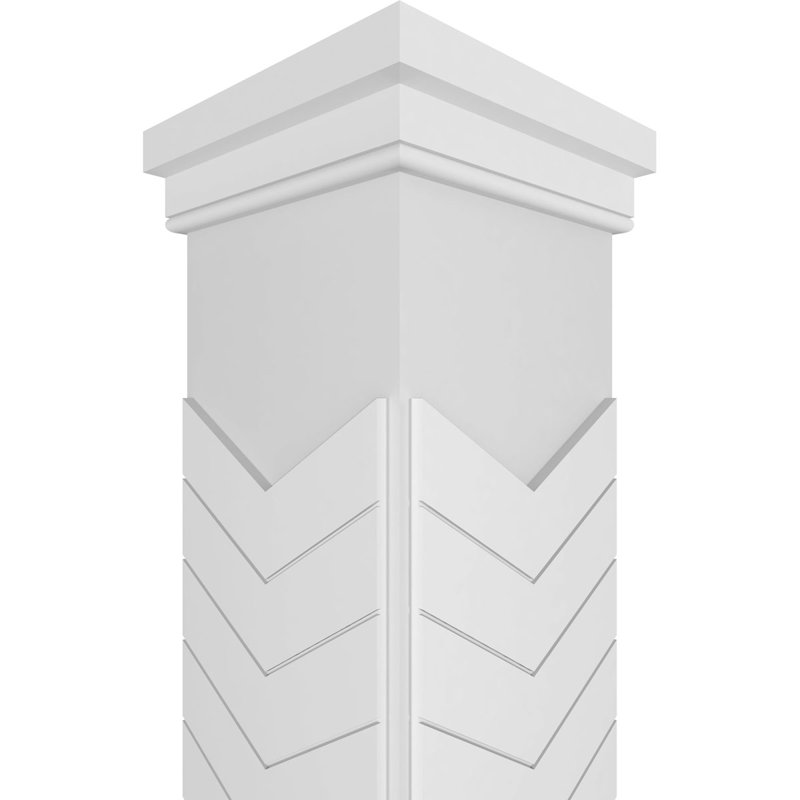 Craftsman Classic Chervon Modern Square non effilé avec colonne Prairie Capital, H 120 po x l 11,625 po x P 11,625 po