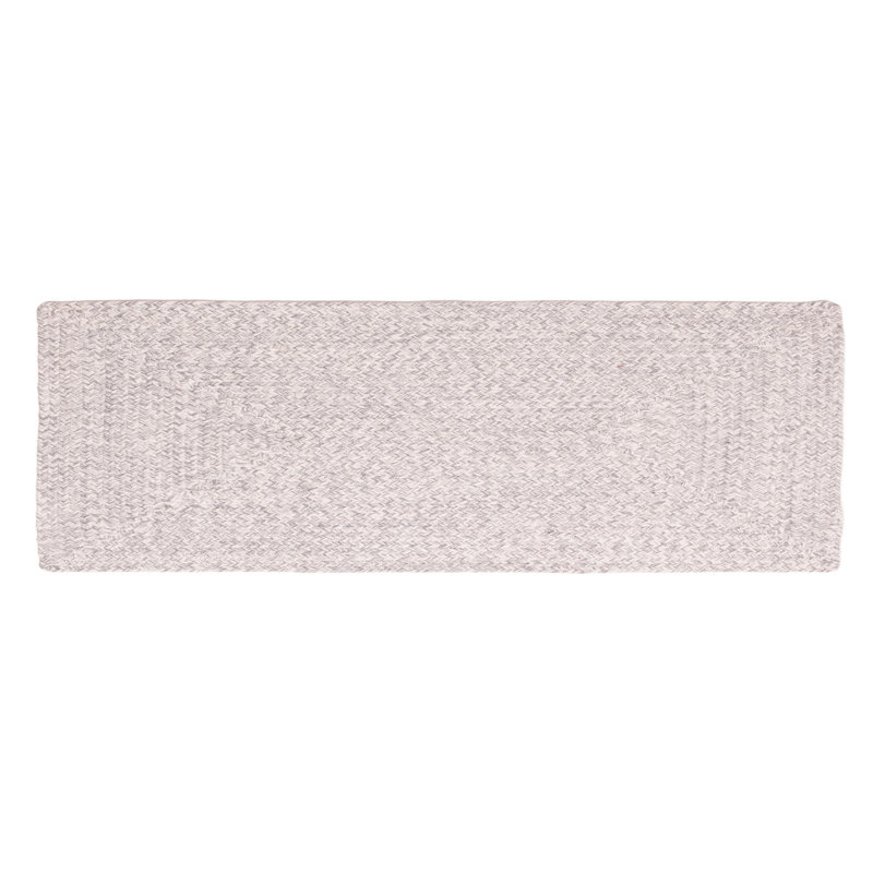 Etherton Farmhouse Handmade Braided Light Gray Reversible Area Rug, Runner 2' x 6'
