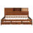 Full Size Wooden Daybed In Walnut Shade With 3 Storage Drawers, Upper Shelf And Charging For A Comfortable Zone Hue Board Sockets Relaxing Moments-445589448-445589450