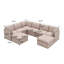 Canapé modulaire 8 pièces à housse modulaire 8 pièces, combinaison libre avec structure en fer léger-1510606997