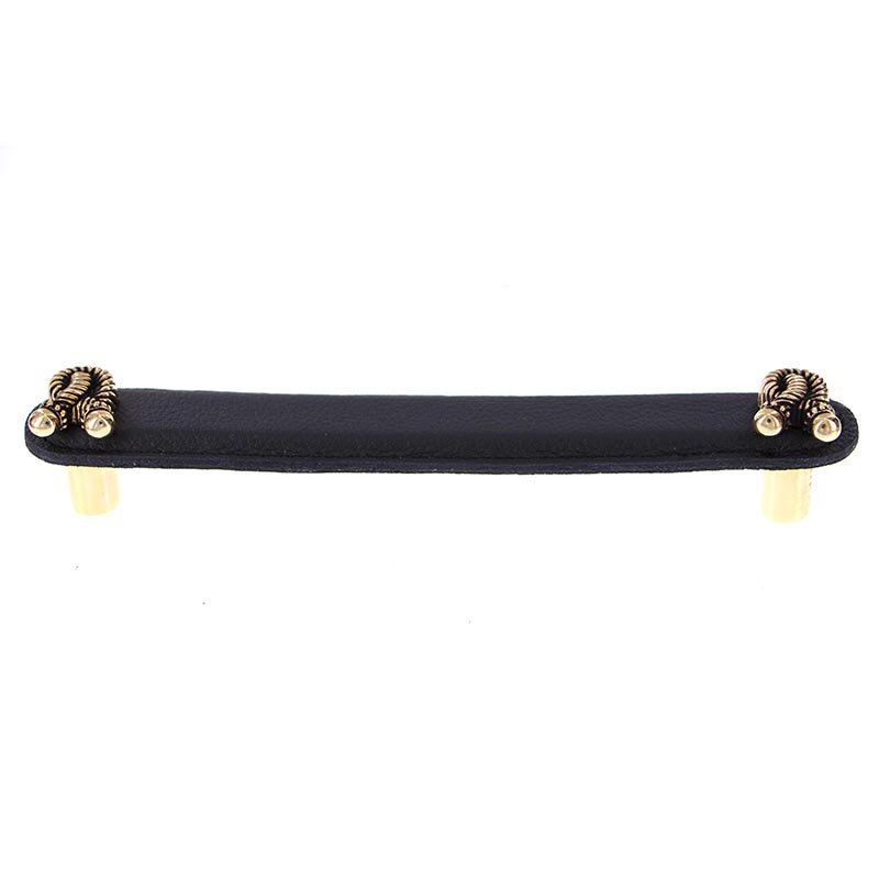 Equestre Bar / Handle Pull, 6", Antique Gold/Black
