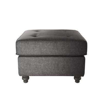 Bodnar Faux Leather Tufted Square Footstool