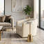 Table d'appoint Rejanae Marble and Brass Inlay