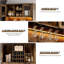Armoire-bar 71 po avec prise de courant, éclairage à DEL, support à vin et tiroirs de rangement Farmhouse