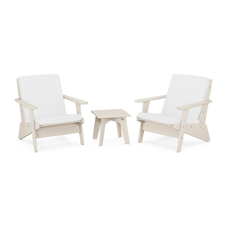 Riviera Modern Lounge 3-Piece Set, Sand, Natural