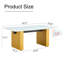 Table basse et table de salle à manger moderne en verre trempé minimaliste moderne avec autocollant, jumelée à des colonnes décoratives en panneau de fibres à densité moyenne. Bureau d'ordinateur. Table de jeu