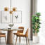 Figuier figuier figuier avec grand pot à fleurs blanc, faux arbres avec plantes artificielles 56 feuilles de violon-111312737