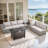 Clute Arnoltice 5 - Person Outdoor Wicker Rattan Patio Sofa Seating Group With Armless Chairs And Fire Pit Table-1476783909