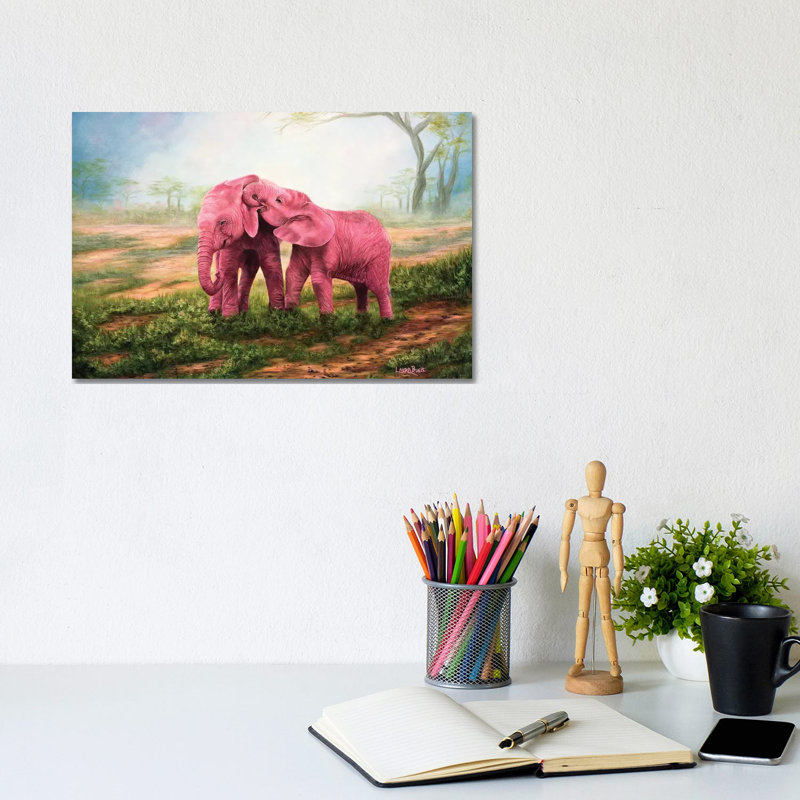 Pink Elephants by Laura Curtin - Wrapped Canvas Gallery-Wrapped Canvas Giclée, 20.32 cm H x 30.48 cm W