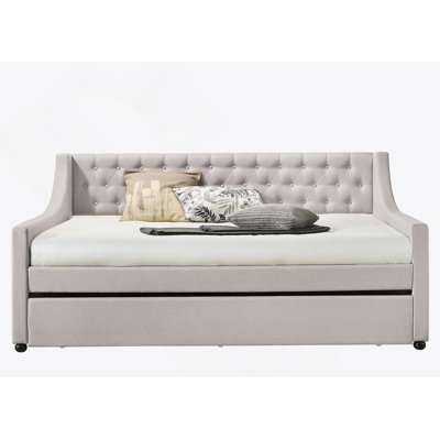 Upholstered Daybed with Twin Trundle