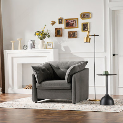 Fauteuil moderne surdimensionné en chenille