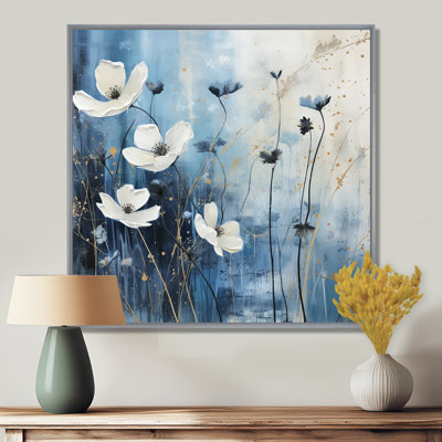«White and Blue Fields of Wildflower Beauty» sur impression sur toile