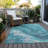 Machine Washable Indoor/Outdoor Cinead ACN1701 Teal Rug-104539666