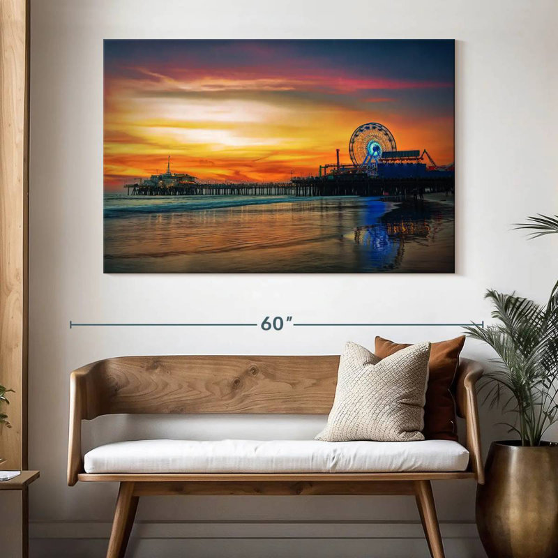 Gillard Santa Monica Pier Sunset, 34" H x 51" W