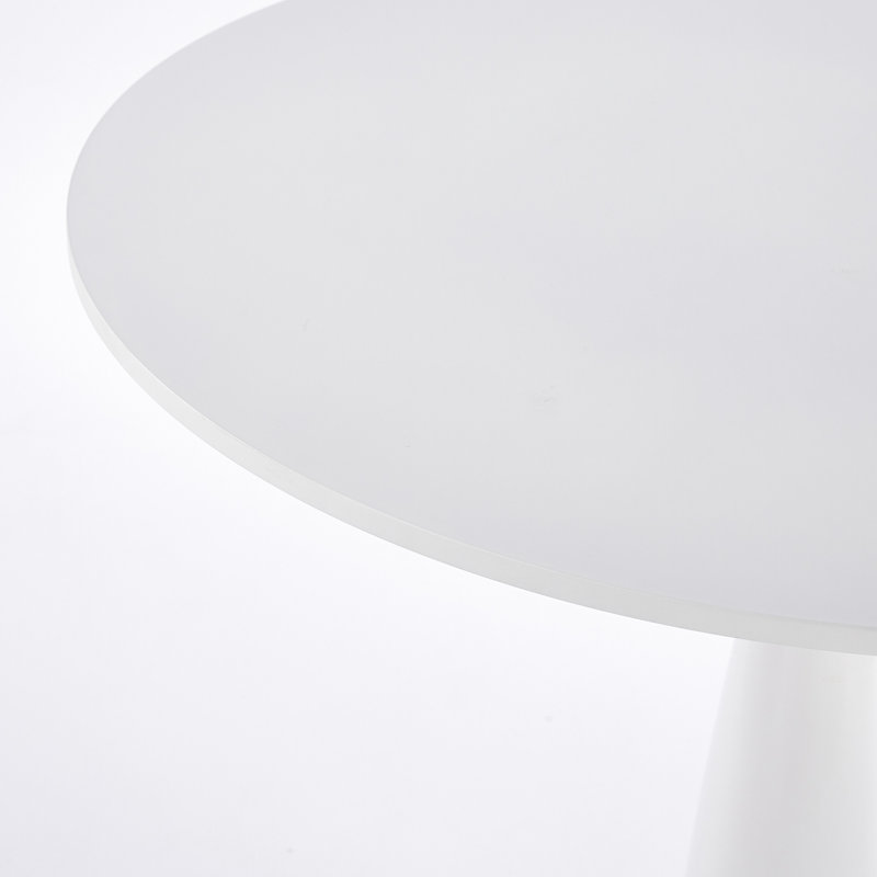 Ensemble de salle à manger 5 pièces de style Mid-Century 1+4, table à pied central avec plateau blanc pour 4 à 6 personnes, table d'appoint, simple et élégante : stable et fonctionnelle