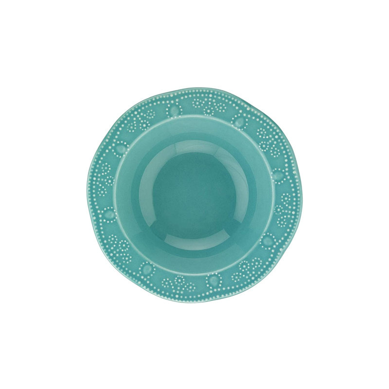 Fulya 12-Piece Porcelain Dinnerware Set, Turquoise
