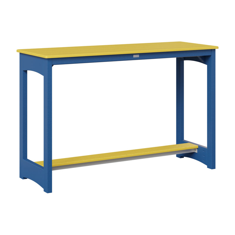 Table de bar Berlin Gardens, 38.5" H x 60" W x 22" D, Bleu pacifique, Jaune soleil levant