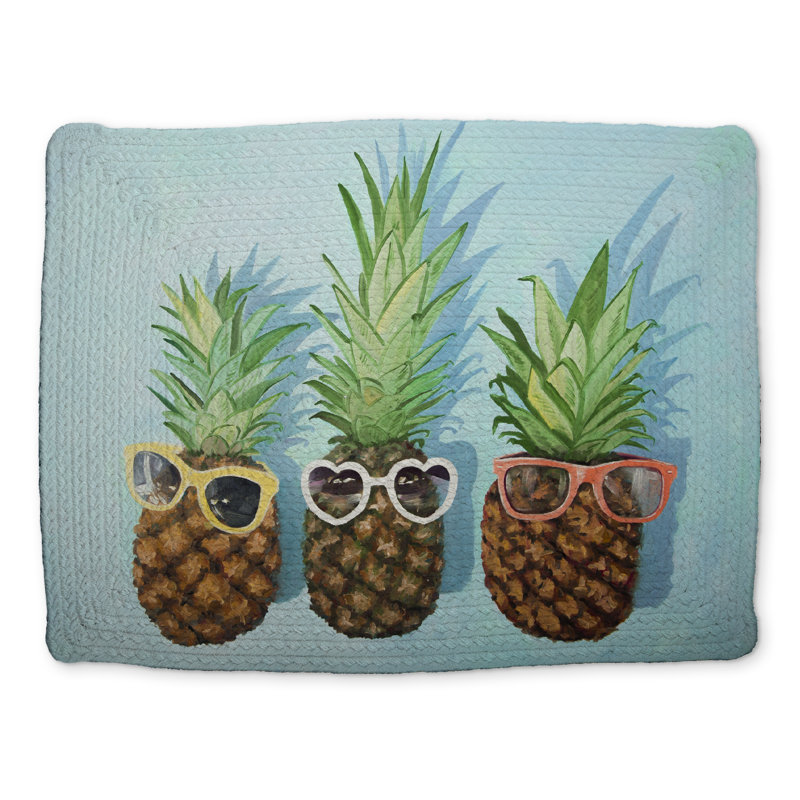 Napperon d'été en polyester tressé brun ananas - Décoration intérieure