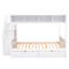 Lit simple superposé au dessus d'un lit double avec tablettes, escalier de rangement et 2 tiroirs - blanc 2 escaliers-1155856675