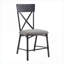Ensemble de 2 chaises d'appoint d'appoint à dossier en X gris sablé gris clair et sièges rembourrés pour les repas dans la salle à manger pour adultes
