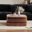 Table basse carrée en noyer fritté + bois manufacturé
