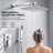 12-Inch Wall Mounted Rain Shower System with Handheld Shower Head and Rough-In Valve-122422577