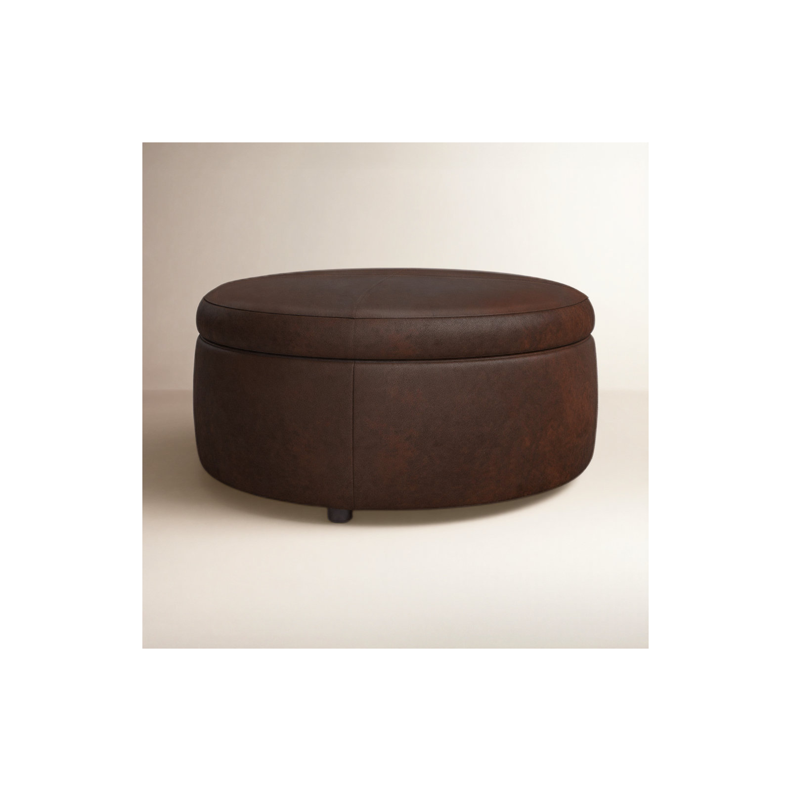 Murano Genuine Leather Storage Ottoman, Steamboat Driftwood Genuine Leather