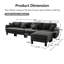 Boucle Fabric Convertible L Shape Sectional 4-Seater Sofa Couch With Distinctive Shell-Shaped Armrests And Removable Ottoman,Cylindrical Legs Wrapped With Self-Fabric-1550015903