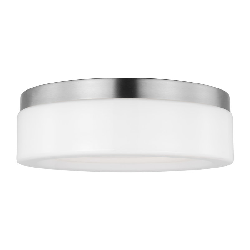 Plafonnier encastré en verre Helmes, Nickel brossé