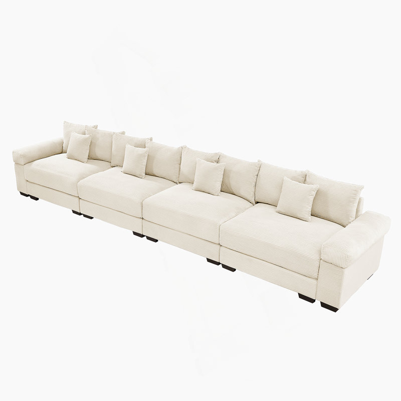 Canapé modulaire surdimensionné de 170 po Cloud, Velours côtelé beige