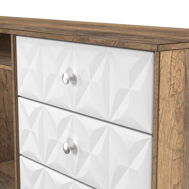 Akuna 152cm Sideboard, White/Vintage Oak