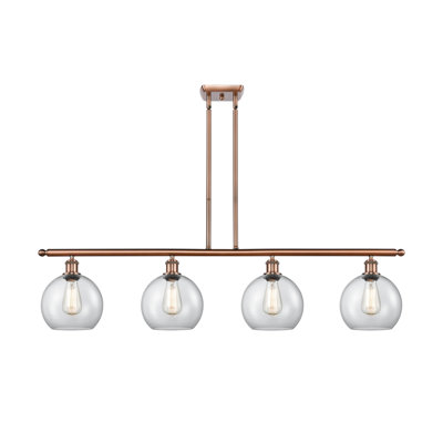 Luminaire suspendu linéaire à 4 lumières pour îlot de cuisine Baptista