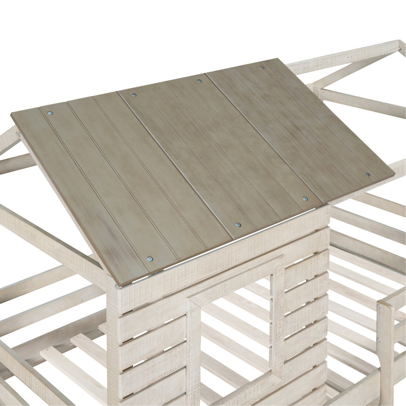 Lit superposé simple en bois massif Cordova par Harper Orchard, Blanc antique