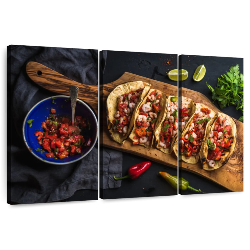 Yarlin Shrimp Tacos, 48" H x 74" W
