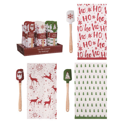 Ensemble de 12 présentoirs de cadeaux de Noël en forme de spatule et de thé multicolores Transpac 12,2 po