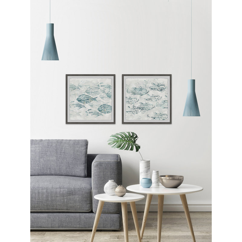 Ensemble de 2 cadres photo Sealife Batik, H 18 po x l 18 po x L 1,5 po