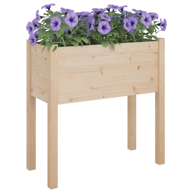 Najya Wood Pot Planter, Brown, 27.6" H x 27.6" W x 12.2" D