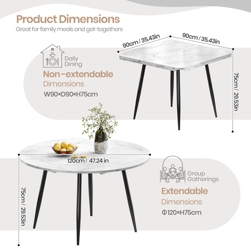 4 - Person Dining Set, White, Grey
