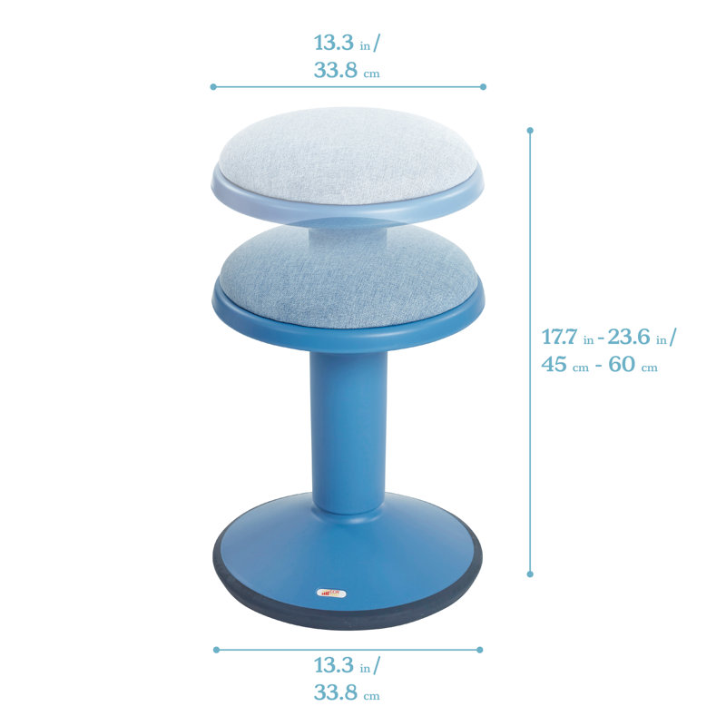 Powder Blue Cushioned Foam Adjustable Wobble Stool