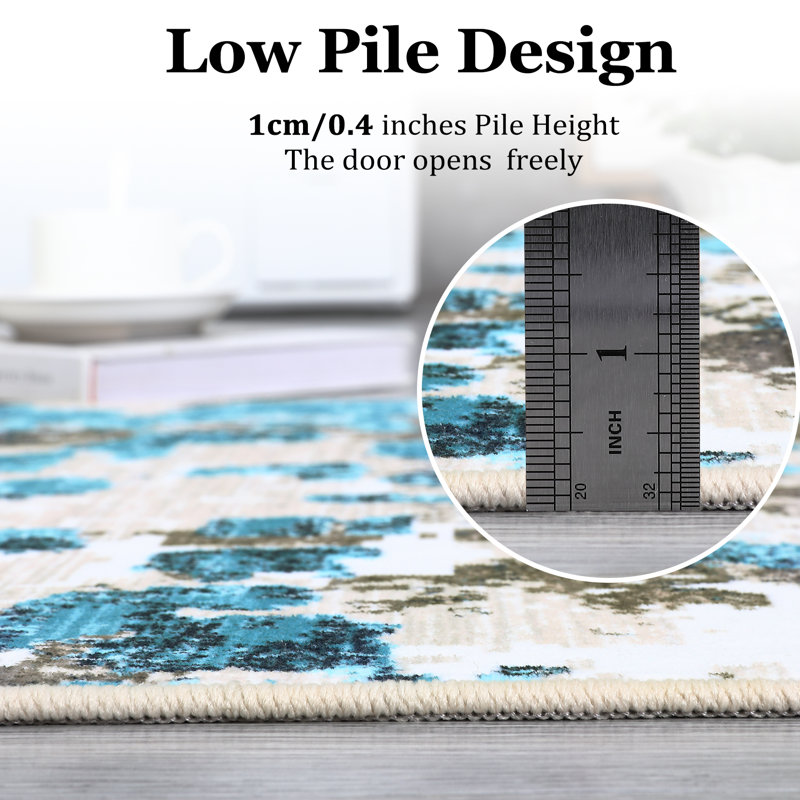 Zielle Washable Abstract Indoor Rug, Rectangle 8' x 10'