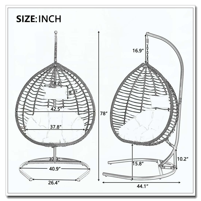 Coussin moelleux pliable Egg, Gris, Noir