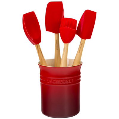 Silicone 5 piece Utensil Set with Crock