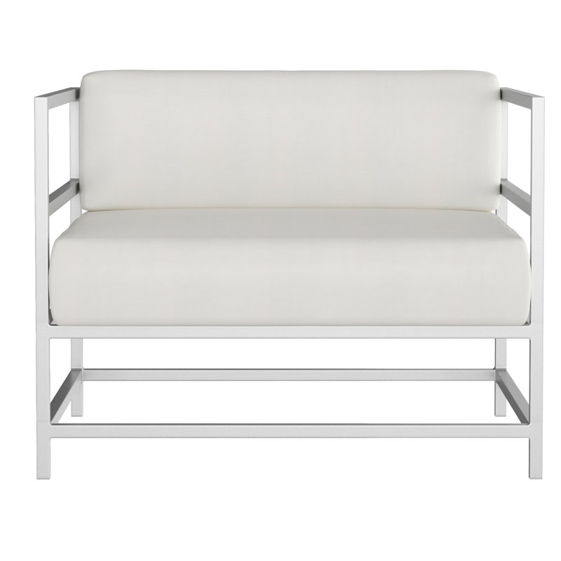 Fauteuil club Delano, non, Toile Sunbrella® régate, Argent Kessler