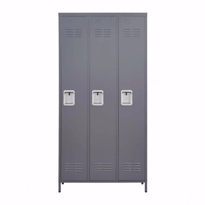 3-Door 72" H Metal Lockers With Lock For Employees,Storage Locker Cabinet
