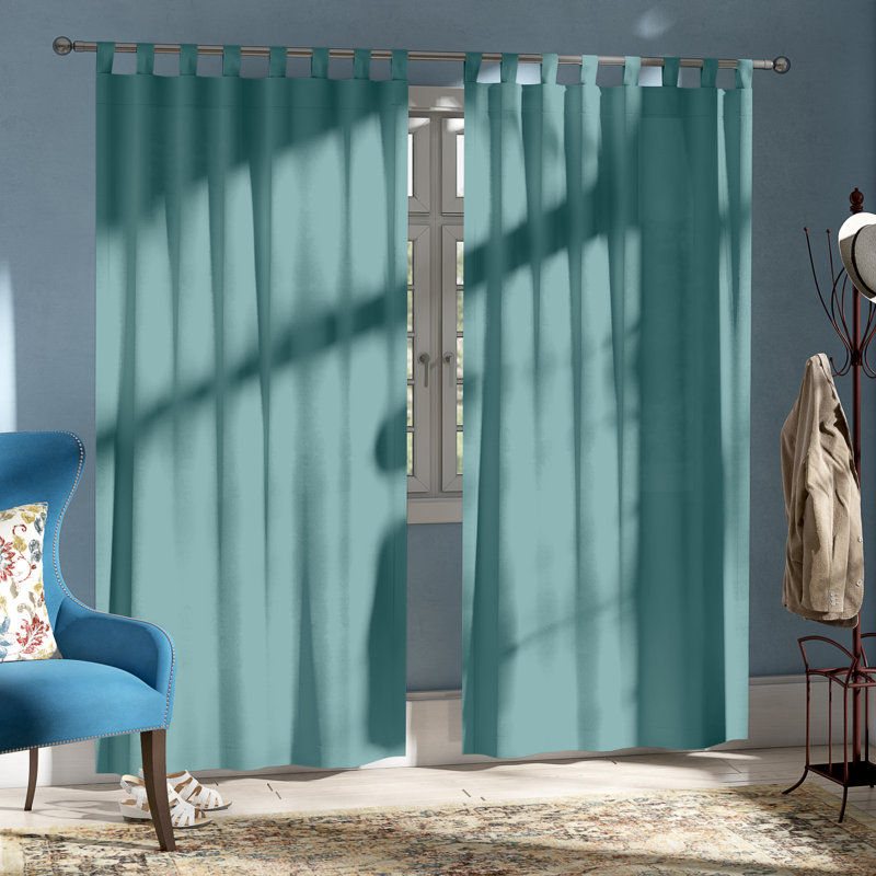 Ensemble de rideaux en polyester Prattsville – emballage de deux, l 54 po x L 96 po, Vert