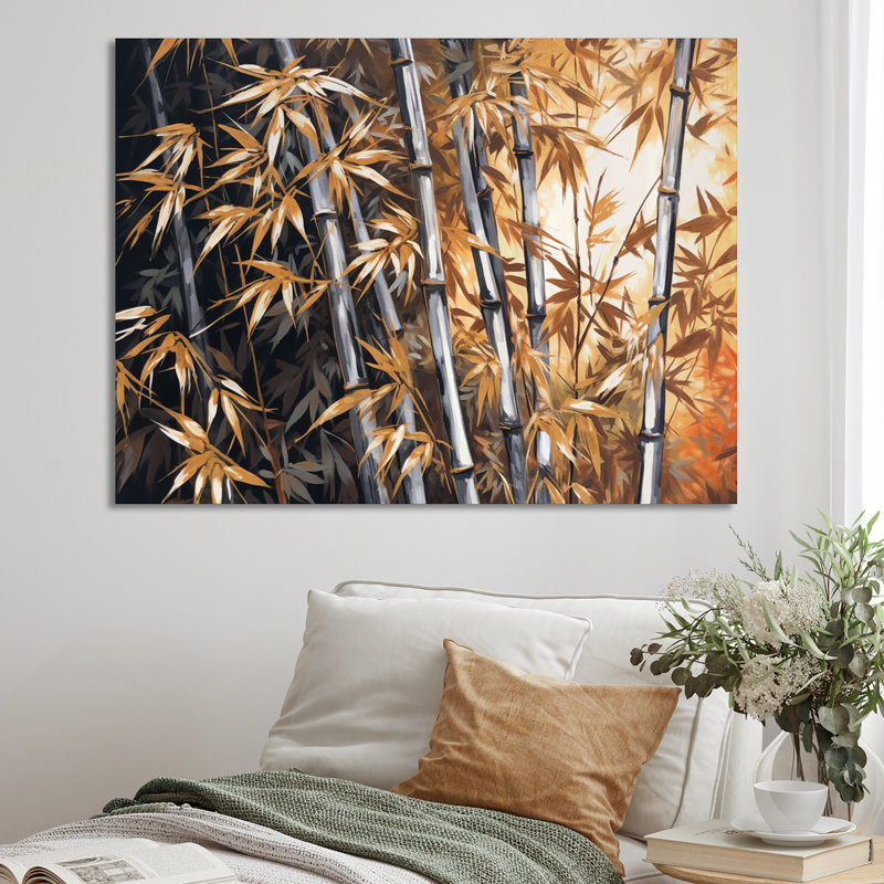 «Jaesun Yellow Floral Bamboo Tranquility I», reproduction sur toile, H 12 po x l 20 po x P 1 po, Toile tendue