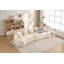 Canapé courbé désossé, canapé modulaire à compression de 110 po, blanc haute densité, canapé-lit pour salon, salon, appartement, chenille-2042671876